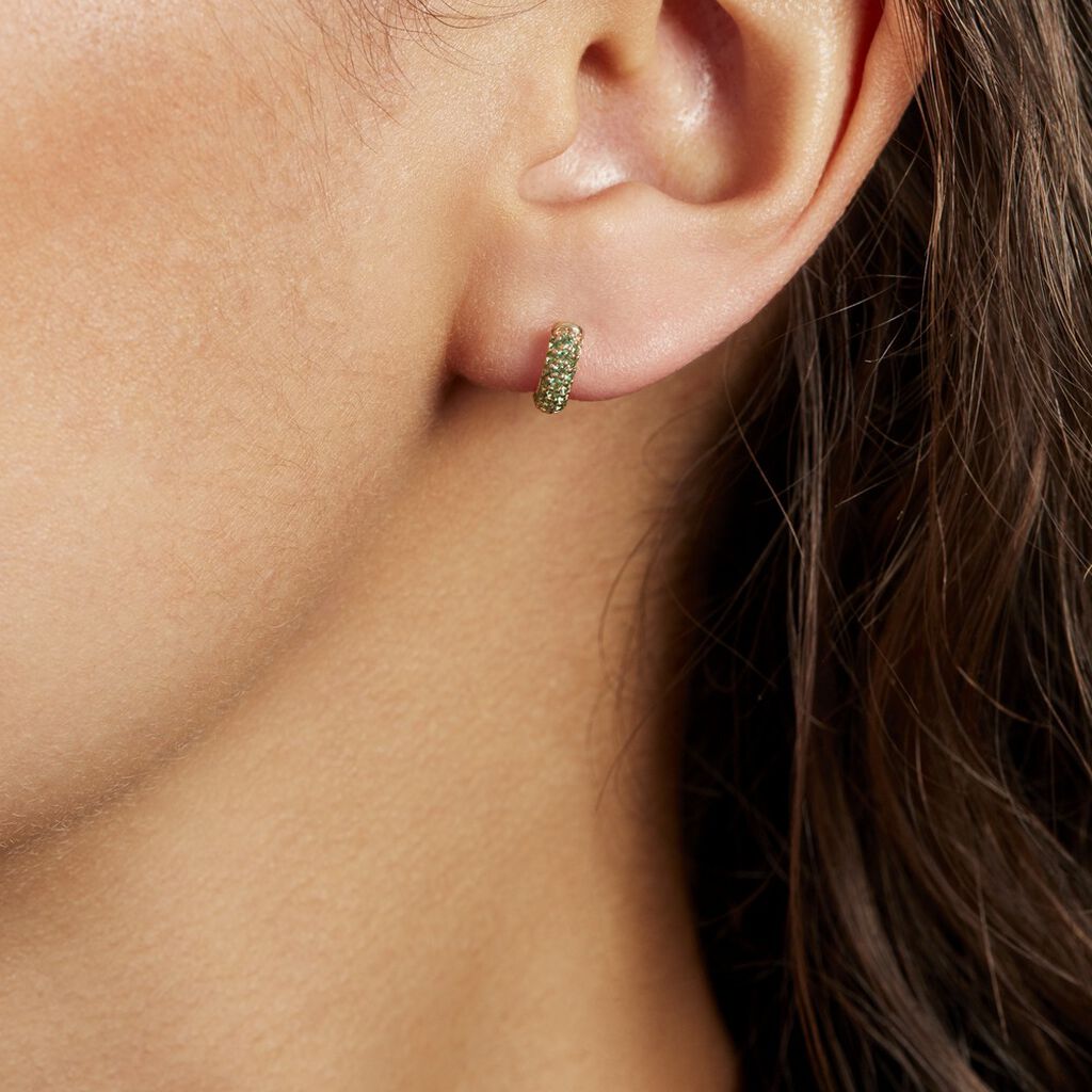 Créoles Plaqué Or Jaune Piha Oxydes De Zirconium - Boucles d'oreilles créoles Femme | Histoire d’Or