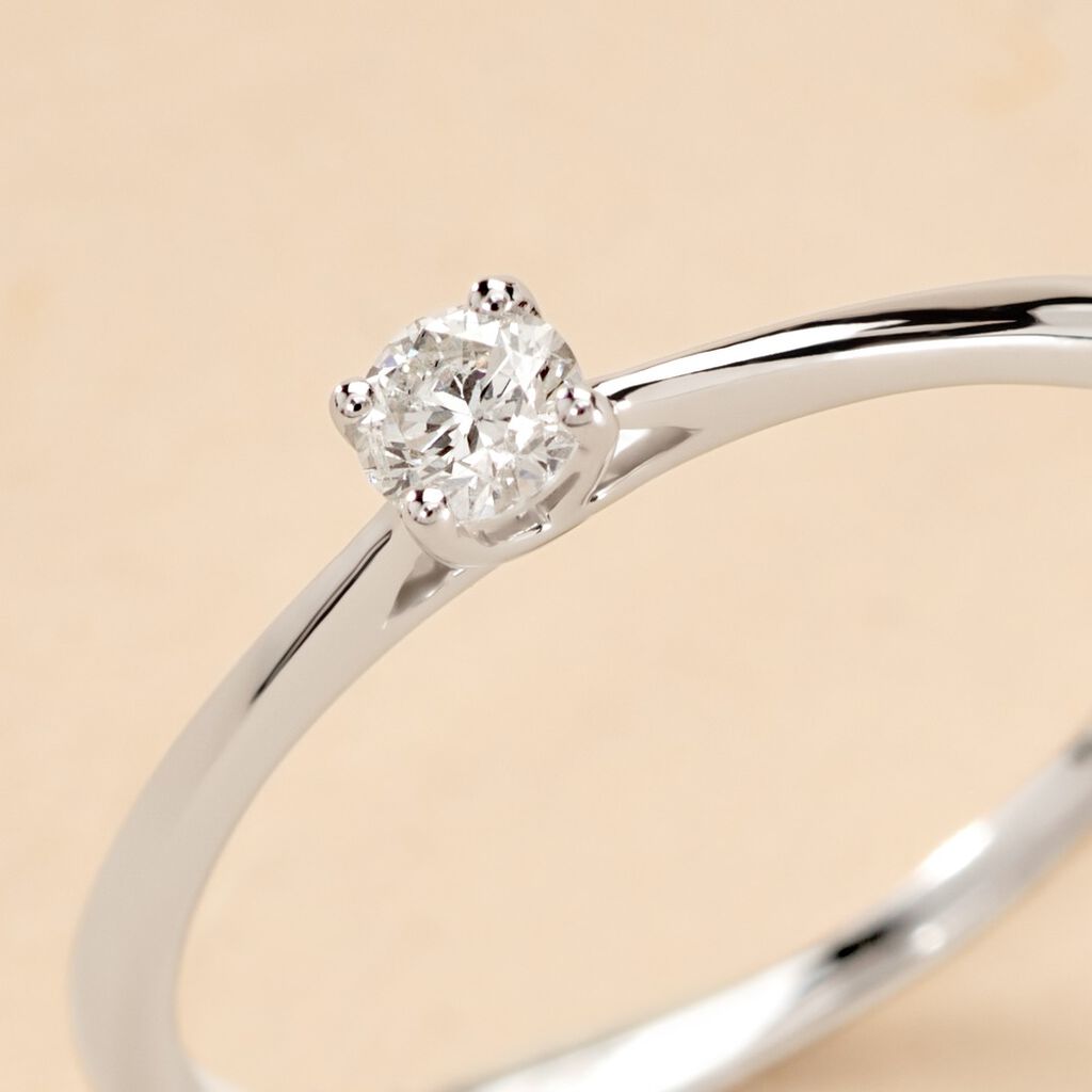 Bague Solitaire One Or Blanc Diamant - Bagues solitaires Femme | Histoire d&rsquo;Or