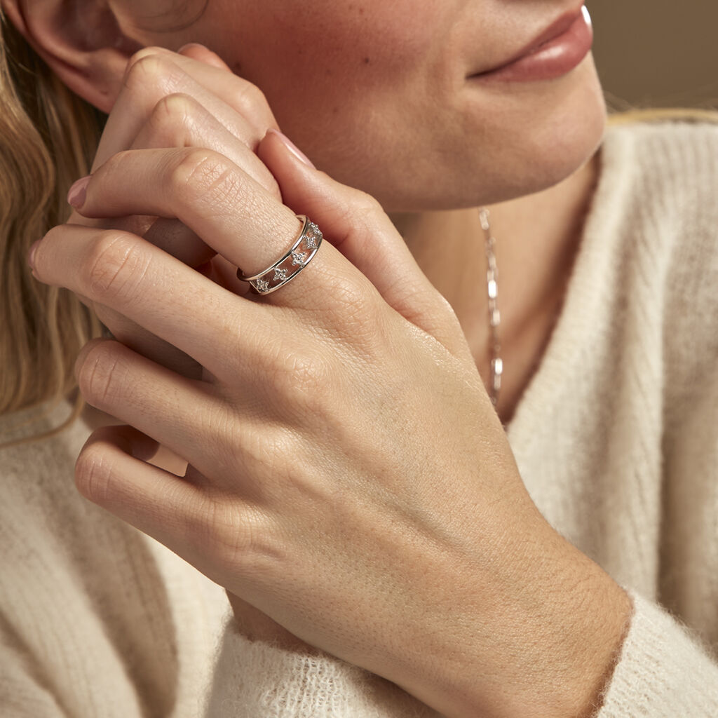 Bague Isia Argent Blanc Oxyde De Zirconium - Bagues avec pierre Femme | Histoire d’Or