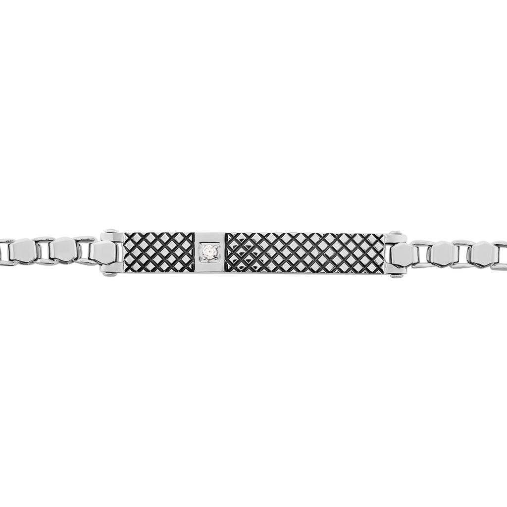 Bracelet Clement Acier Blanc Oxyde De Zirconium - Bracelets Homme | Histoire d’Or