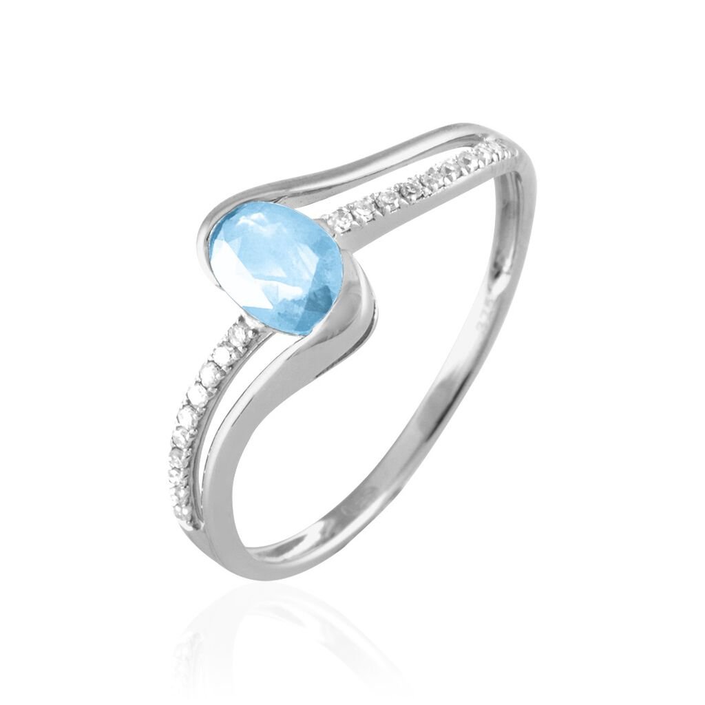 Bague Anja Or Blanc Topaze Et Diamant - Bagues solitaires Femme | Histoire d’Or