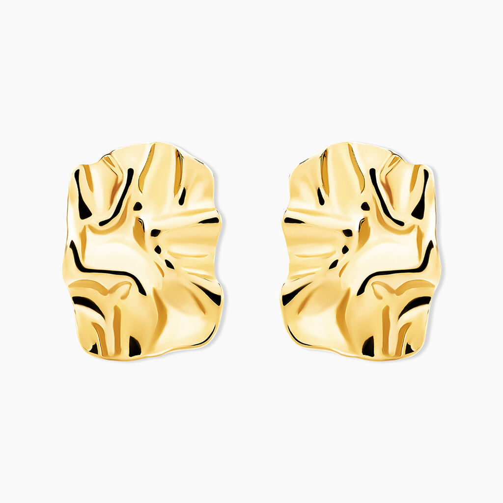 Boucles D'oreilles Puces Maelisa Acier Jaune Sans Pierre - Boucles d'oreilles fantaisie Femme | Histoire d&rsquo;Or