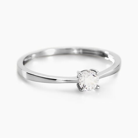 Bague Solitaire Abriel Or Blanc Oxyde De Zirconium - Bagues solitaires Femme | Histoire d&rsquo;Or