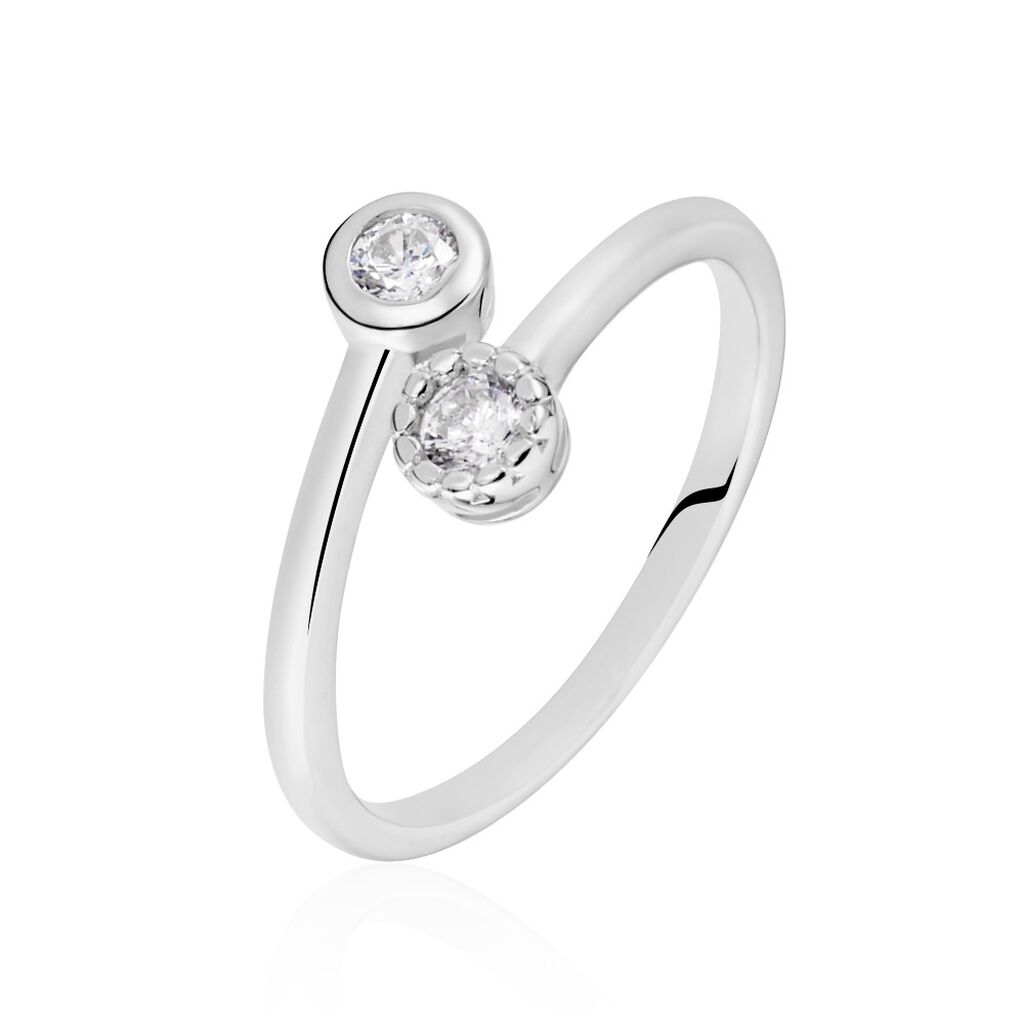 Bague Ajustable Mechte 1 Argent Blanc Oxyde De Zirconium - Bagues avec pierre Femme | Histoire d’Or