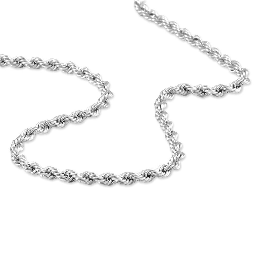 Collier Or Blanc Maille Corde - Chaines Femme | Histoire d’Or
