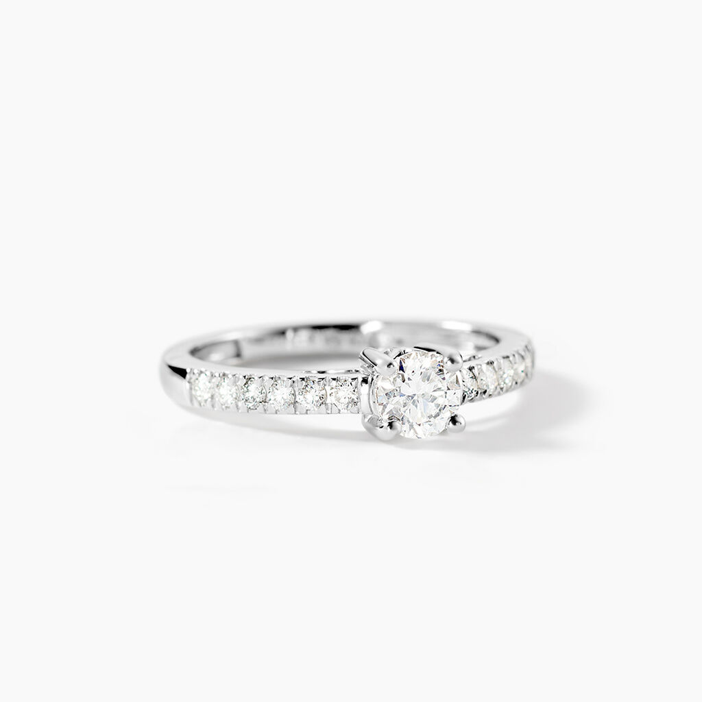Bague Eliisa Or Blanc Diamant - Bagues solitaires Femme | Histoire d&rsquo;Or