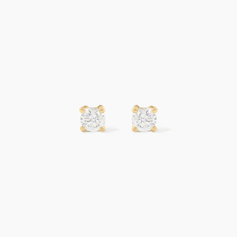 Boucles D'oreilles Puces Aphrodite Or Jaune Diamant - Clous d'oreilles Famille | Histoire d’Or