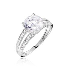 Bague Anthyme Or Blanc Oxyde De Zirconium - Bagues solitaires Femme | Histoire d’Or