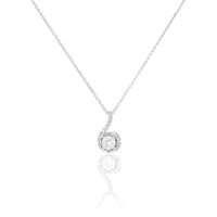 Collier Vrille Accompagnee Or Blanc Diamant