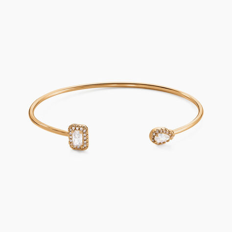 Bracelet Jonc Shiny Drops Plaqué Or Doré Oxyde De Zirconium - Bracelets joncs Femme | Histoire d’Or
