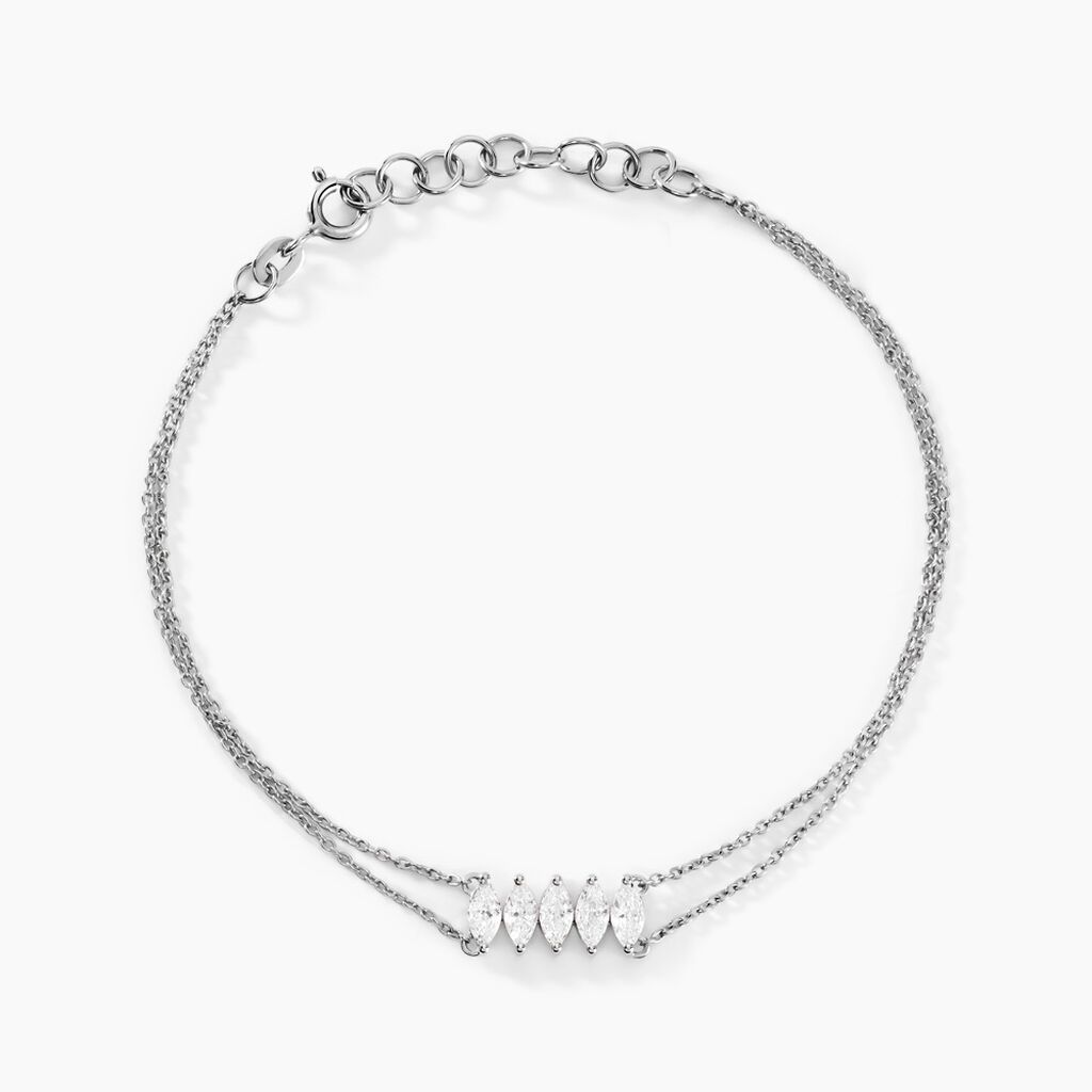Bracelet Navette Argent Blanc Oxyde De Zirconium - Bracelets Femme | Histoire d&rsquo;Or