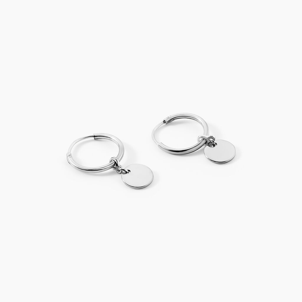 Cr&eacute;oles Elvyn Argent Blanc - Boucles d'oreilles cr&eacute;oles Femme | Histoire d&rsquo;Or