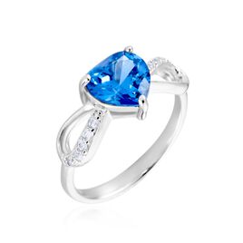 Bague Argent Blanc Atieno Oxyde De Zirconium - Bagues Coeur Femme | Histoire d’Or