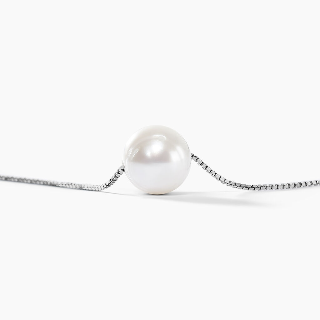 Collier Rada Maille Venitienne Argent Blanc Perle De Culture - Colliers fantaisie Femme | Histoire d’Or