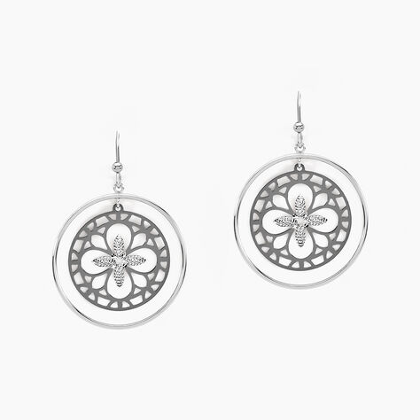 Boucles D'oreilles Puces Claudio Or Blanc - Boucles d'oreilles pendantes Femme | Histoire d&rsquo;Or