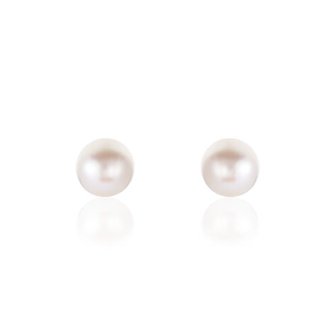 Boucles D'oreilles Puces Kesya Nacres Bouton Or Jaune Perle De Culture - Clous d'oreilles Femme | Histoire d’Or