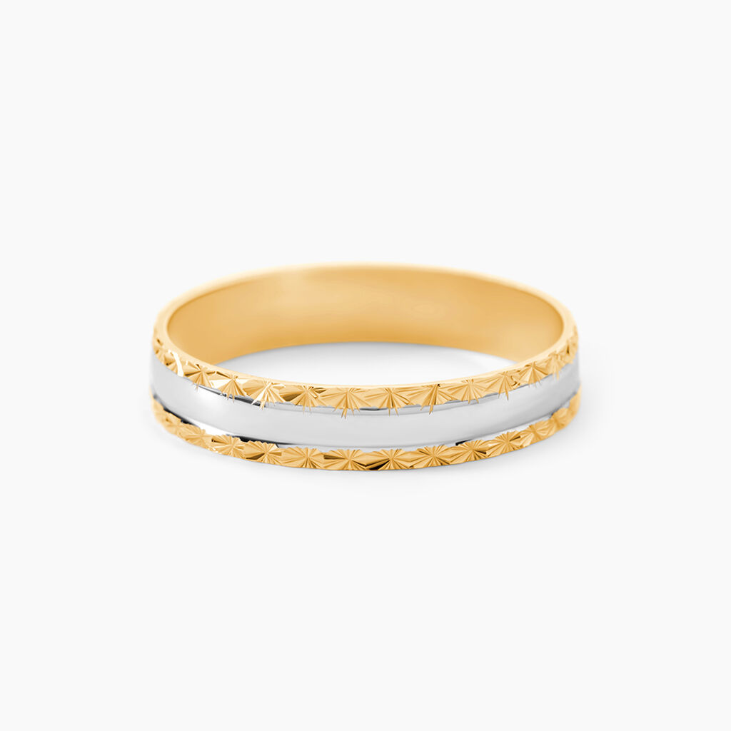 Alliance Janello Or Bicolore - Alliances 18 carats Unisex | Histoire d&rsquo;Or