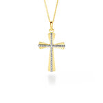 Pendentif Crocetta Or Jaune Oxyde De Zirconium - Pendentifs Bapt&ecirc;me Famille | Histoire d&rsquo;Or