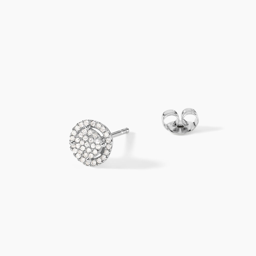 Boucles D'oreilles Puces Soleil D'hiver Or Blanc Diamant - Boucles d'oreilles pierres pr&eacute;cieuses Femme | Histoire d&rsquo;Or