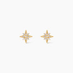 Boucles D'Oreilles Puces Konstantsia Argent Dor&eacute; A L'Or 750/1000 Oxyde De Zirconium - Boucles d'oreilles fantaisie Femme | Histoire d&rsquo;Or