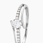 Bague April Or Blanc Oxyde De Zirconium - Bagues solitaires Femme | Histoire d&rsquo;Or