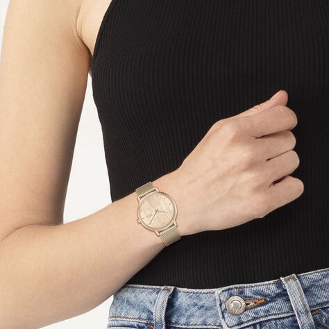 Montre Lacoste Crocorigin Bicolore Doré / Rose - Montres Femme | Histoire d’Or