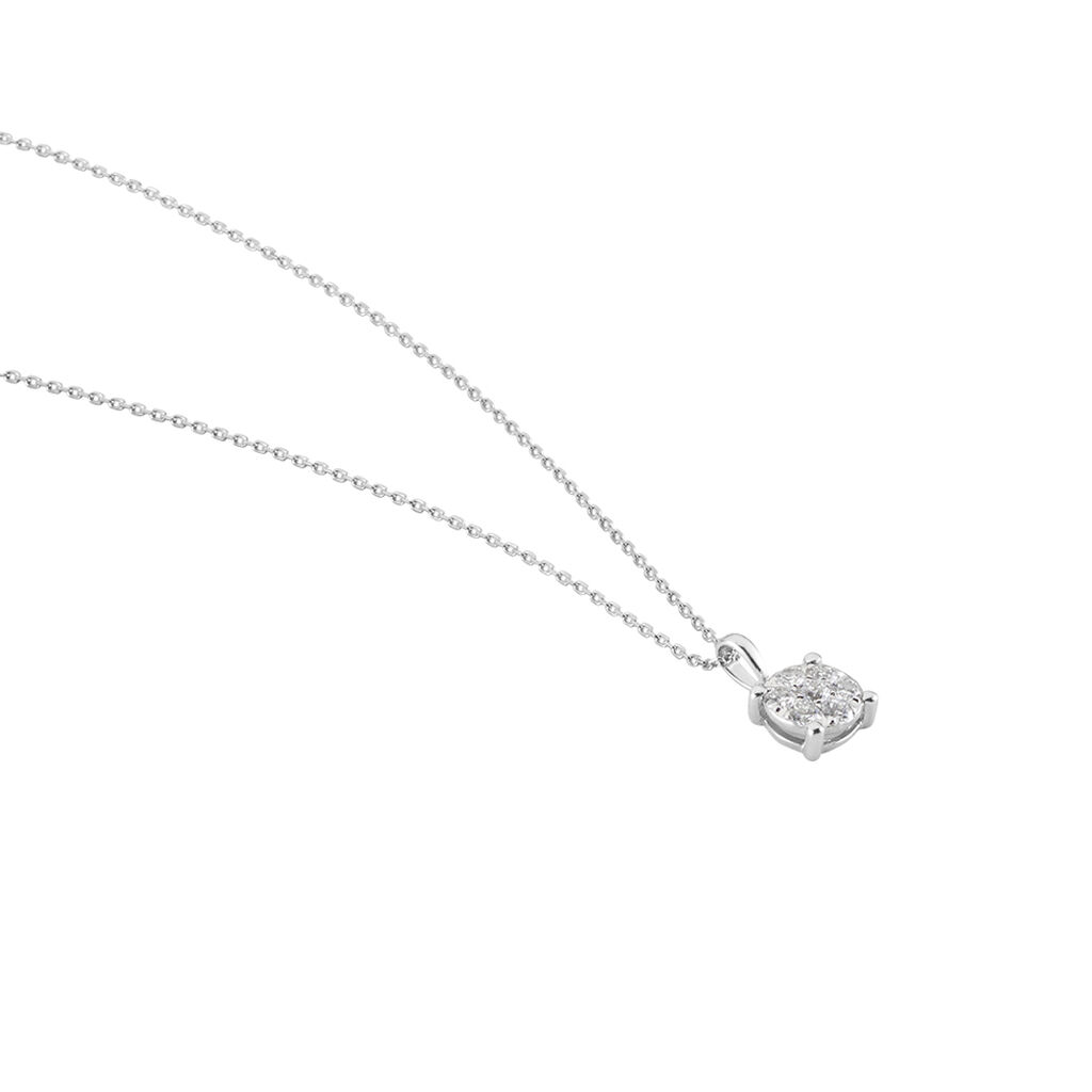 Collier Charlene Or Blanc Diamant Synthetique - Colliers Femme | Histoire d’Or