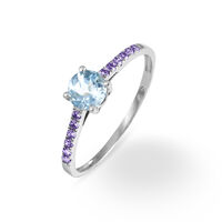 Bague Manon Or Blanc Topaze Et Amethyste