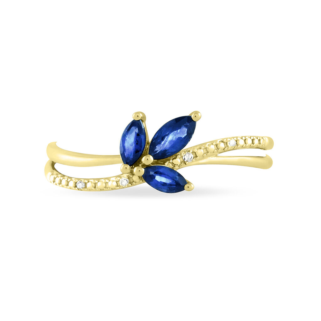 Bague Angie Or Jaune Saphir Et Diamant - Bagues avec pierre Femme | Histoire d’Or