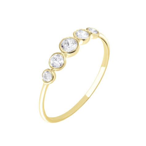 Bague Or Jaune Sabinus Oxydes De Zirconium - Bagues avec pierre Femme | Histoire d’Or