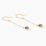 Boucles D'oreilles Pendantes Arenale Or Jaune Amethyste - Boucles d'oreilles pendantes Femme | Histoire d&rsquo;Or