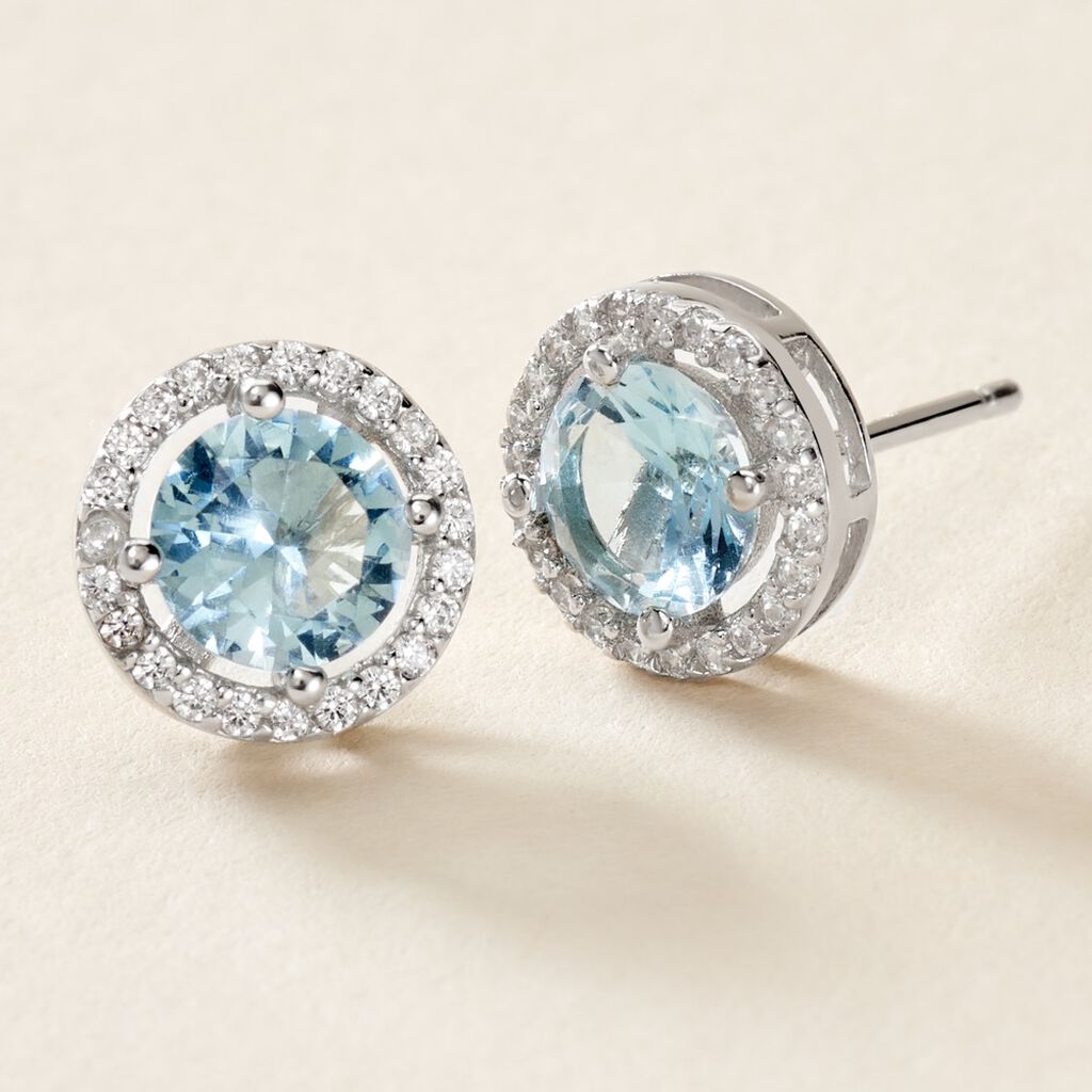 Boucles D'oreilles Puces Rio Argent Blanc Oxyde - Boucles d'oreilles fantaisie Femme | Histoire d&rsquo;Or