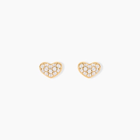 Boucles D'oreilles Puces Janice Plaqué Or Jaune Oxyde De Zirconium - Nouveautés Femme | Histoire d’Or