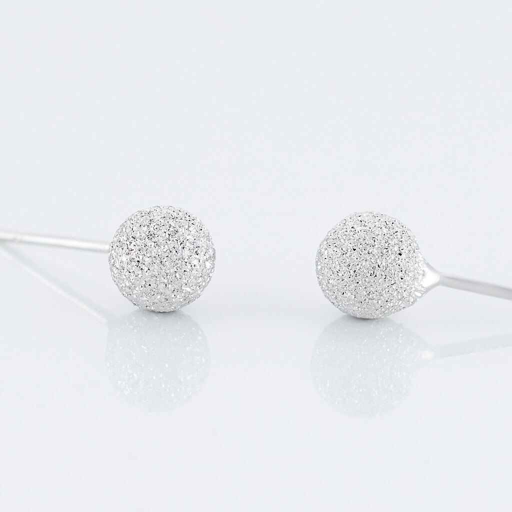Boucles D'oreilles Puces Ayana Argent Blanc - Boucles d'oreilles fantaisie Femme | Histoire d’Or