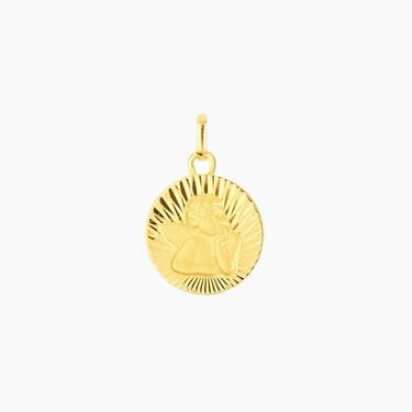 Pendentif Ange Rond Effet Diamante Or Jaune