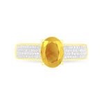 Bague Crista Or Jaune Citrine Et Diamant - Bagues solitaires Femme | Histoire d&rsquo;Or