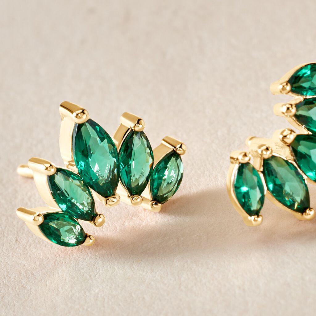 Boucles D'oreilles Puces Amazonia Plaqu&eacute; Or Jaune Oxyde De Zirconium - Boucles d'oreilles fantaisie Femme | Histoire d&rsquo;Or