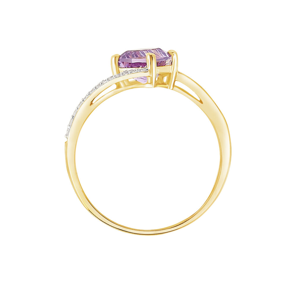 Bague Maria-serena Or Jaune Amethyste Et Oxyde De Zirconium - Bagues solitaires Femme | Histoire d&rsquo;Or