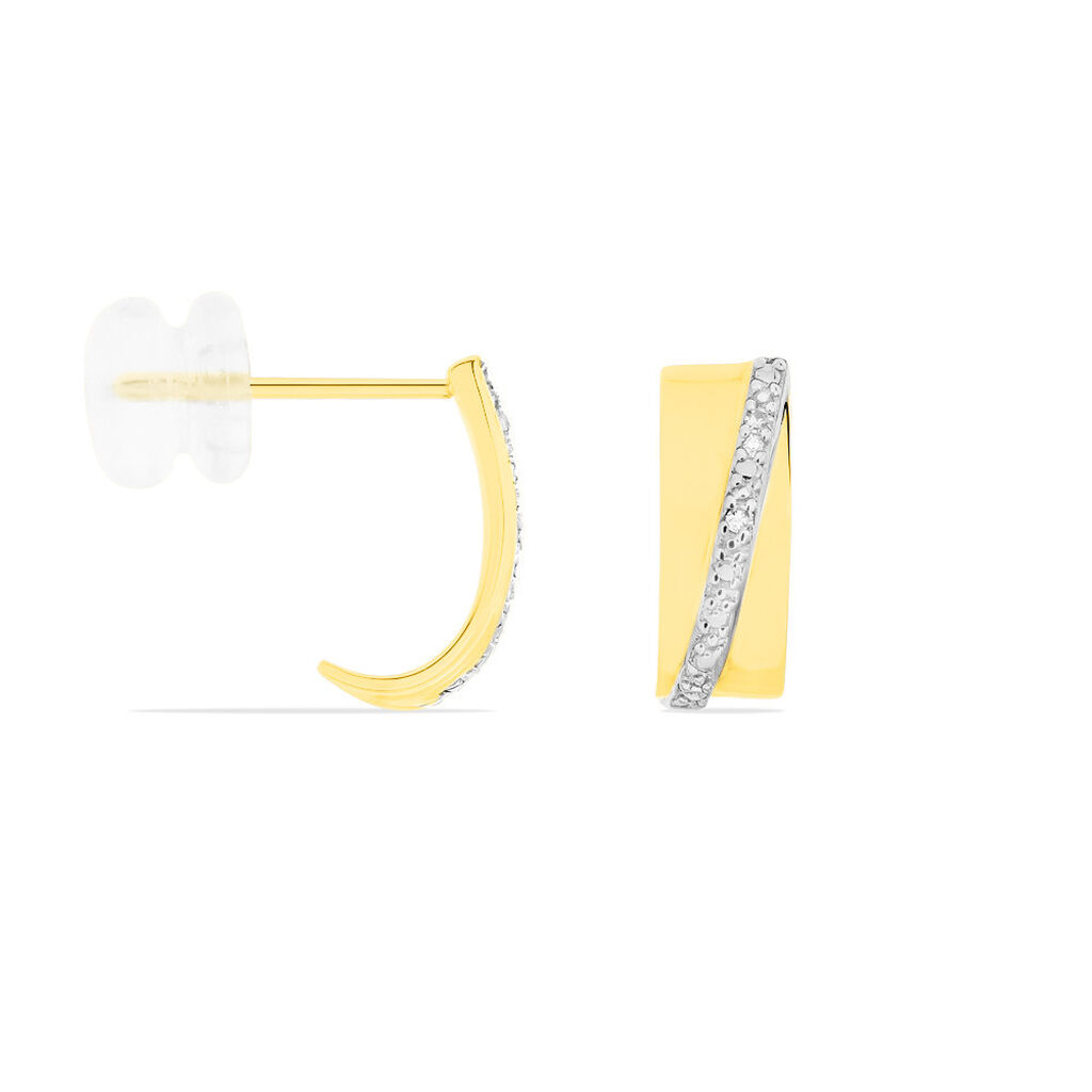 Créoles Timira Or Jaune Diamant - Boucles d'oreilles créoles Femme | Histoire d’Or
