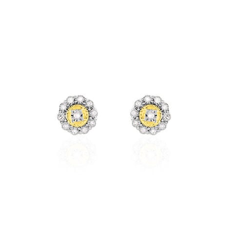 Boucles D'oreilles Puces Charletta Or Jaune Diamant - Clous d'oreilles Femme | Histoire d’Or