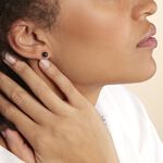 Boucles D'oreilles Puces Orbe Argent Blanc C&eacute;ramique - Boucles d'oreilles fantaisie Femme | Histoire d&rsquo;Or