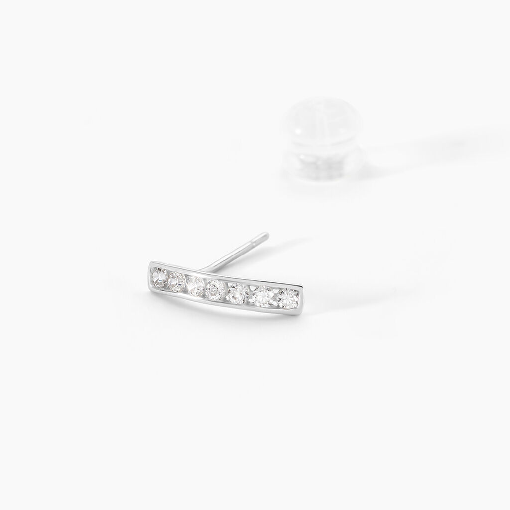 Créoles Jacoba Rondes Or Blanc Oxyde De Zirconium - Boucles d'oreilles créoles Femme | Histoire d’Or