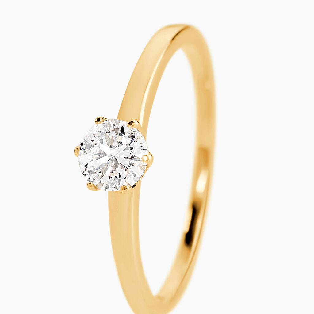 Bague Solitaire Natalia Or Jaune Diamant Synthetique - Bagues solitaires Femme | Histoire d&rsquo;Or