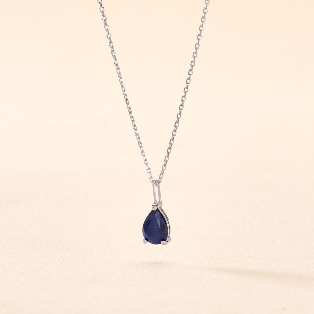 Collier Goutte Or Blanc Saphir - Colliers Femme | Histoire d’Or