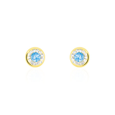 Boucles D'oreilles Amazone Or Jaune Email Strass - Clous d'oreilles Femme | Histoire d’Or