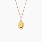 Pendentif Vierge Ovale Argent Dor&eacute; A L'Or 750/1000 - Pendentifs Communion Femme | Histoire d&rsquo;Or