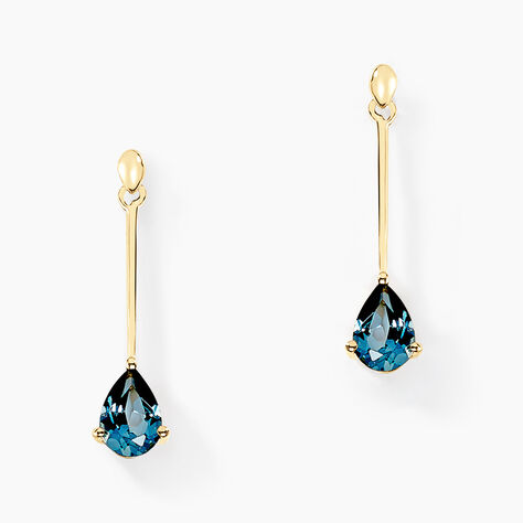 Boucles D'oreilles Pendantes Goutte Or Jaune Topaze - Boucles d'oreilles pendantes Femme | Histoire d’Or