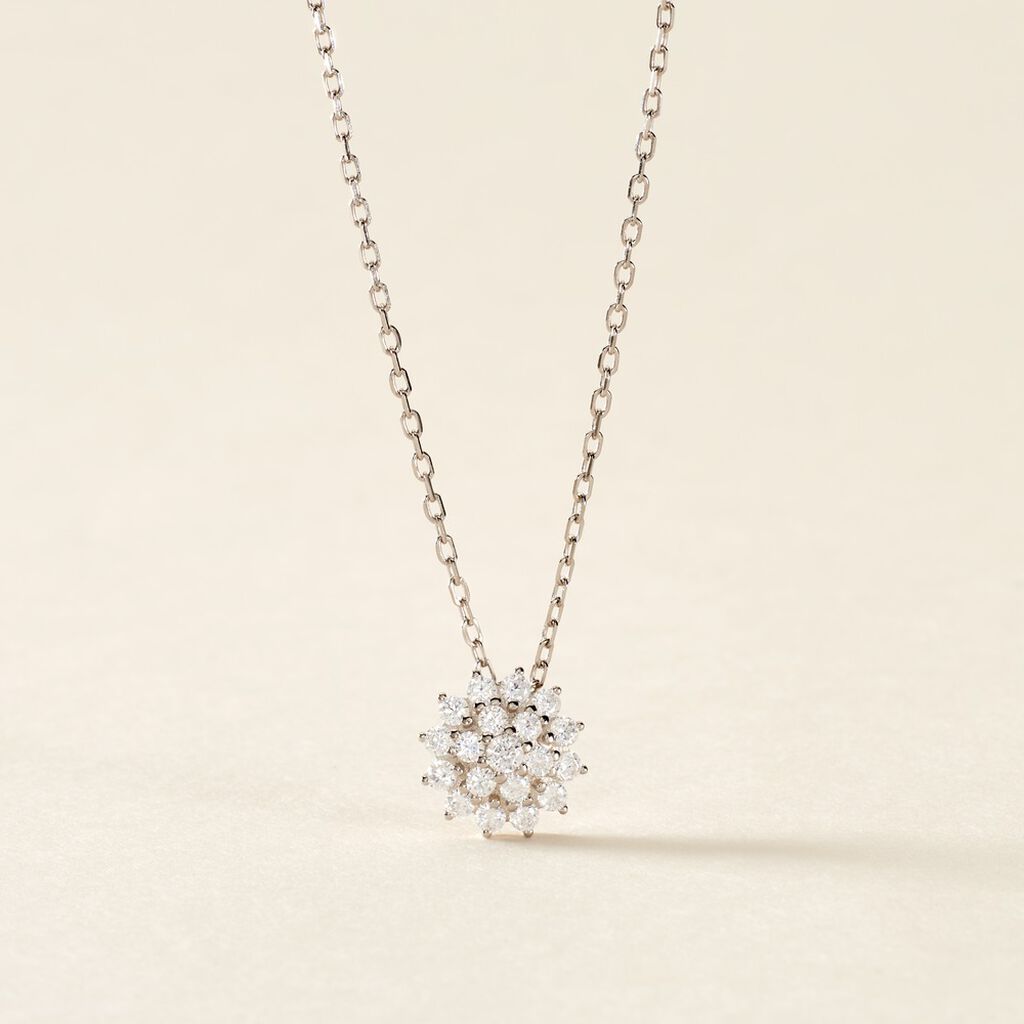 Collier Argent Blanc Maximille Oxydes De Zirconium - Colliers fantaisie Femme | Histoire d’Or