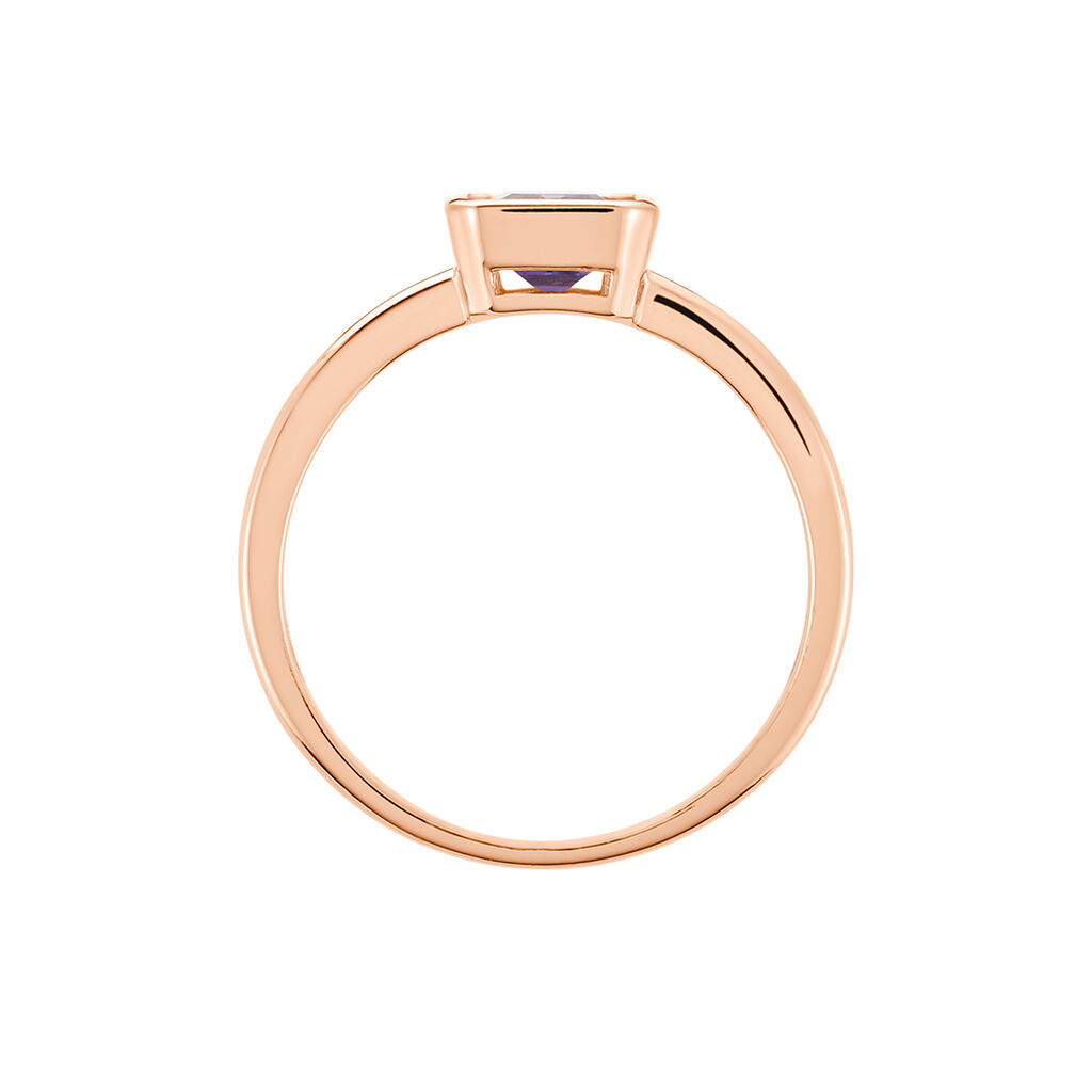 Bague Purple Mood Argent Rose Oxyde De Zirconium - Bagues solitaires Femme | Histoire d&rsquo;Or