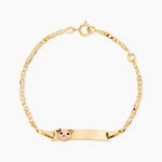 Bracelet Identit&eacute; Euzebia Maille Chemin De Fer Or Jaune - Bracelets Communion Enfant | Histoire d&rsquo;Or
